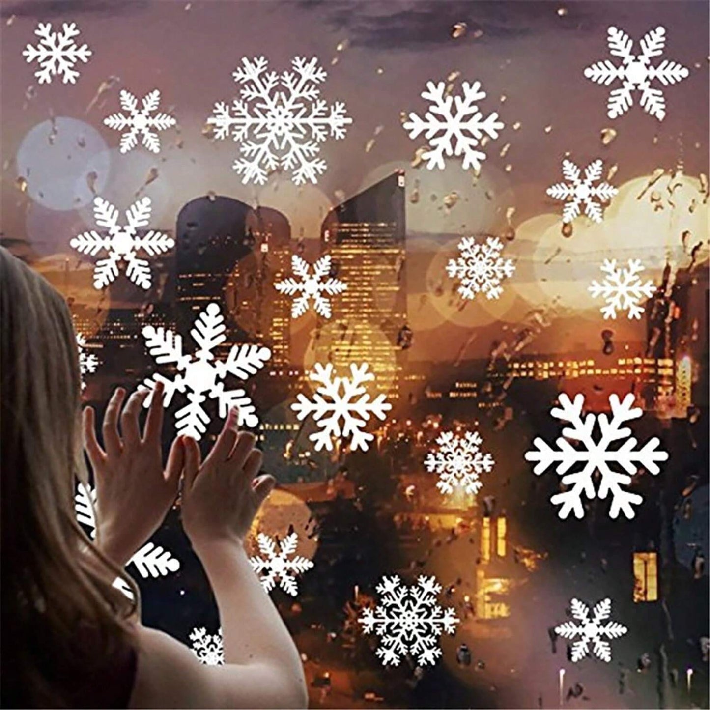 135PCS Christmas Window Clings – Snowflake & Holiday Decals for Windows, Parties & Home Déc
