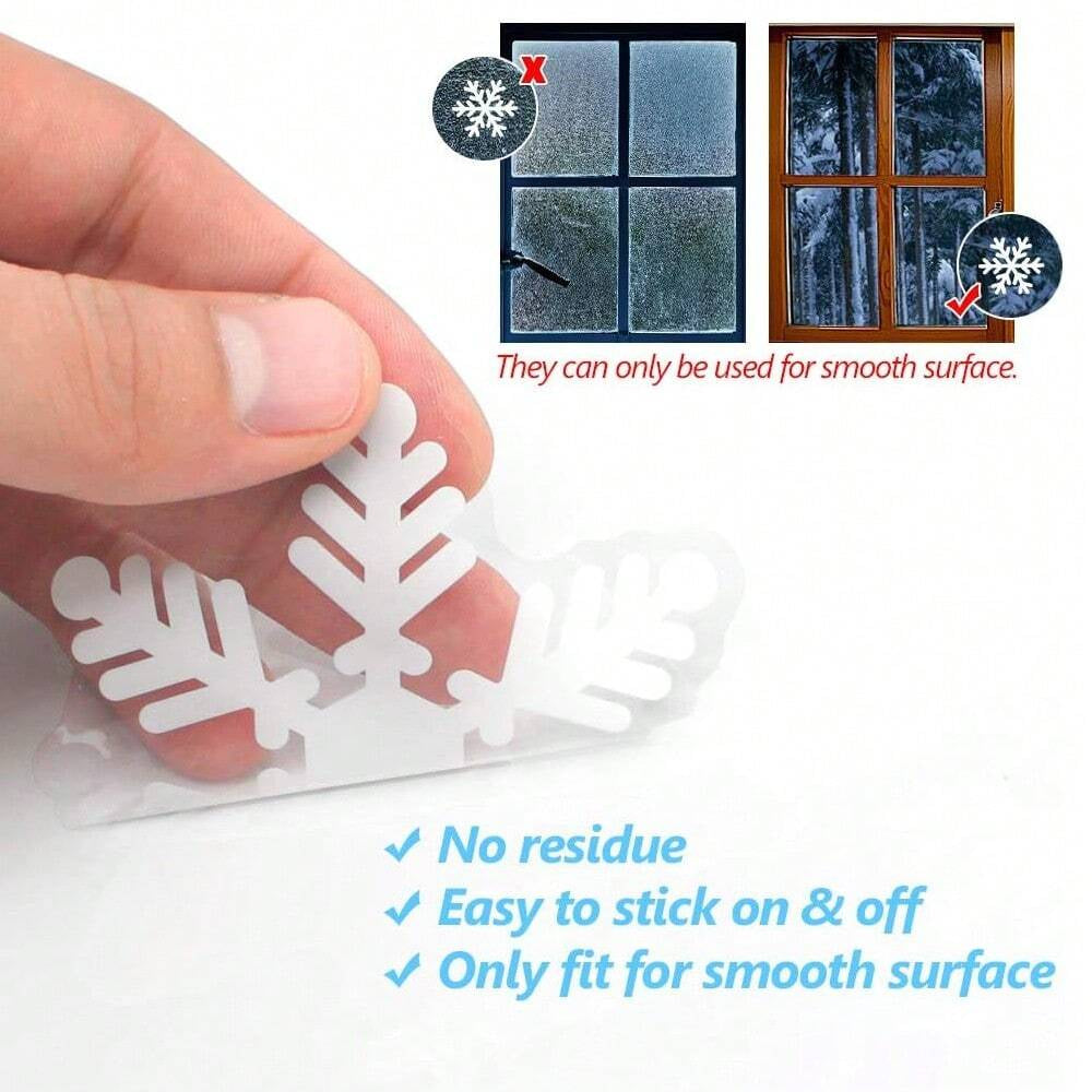 135PCS Christmas Window Clings – Snowflake & Holiday Decals for Windows, Parties & Home Déc