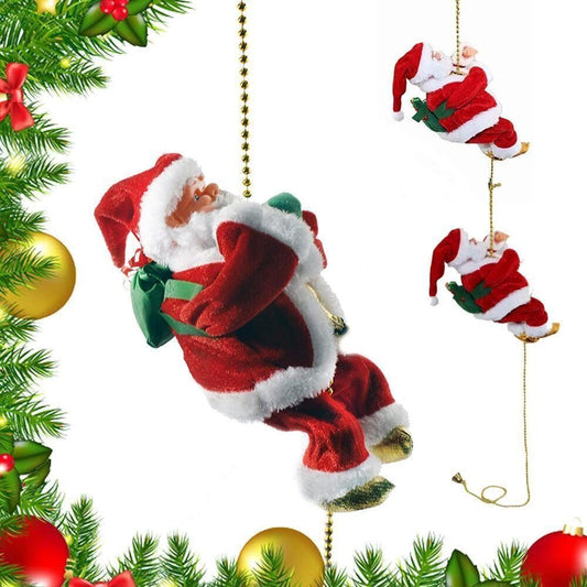 Electric Santa Claus Climbing Rope Ladder Toy – Musical Christmas Decoration & Gift