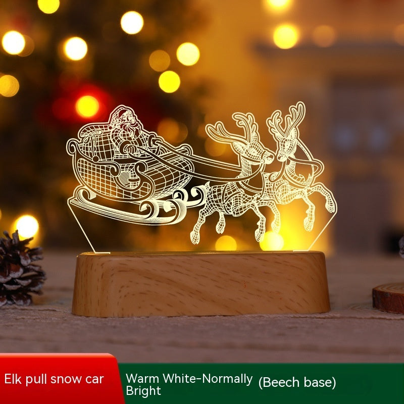 3D Christmas LED Night Lamp – Holiday Décor & Kids Gift