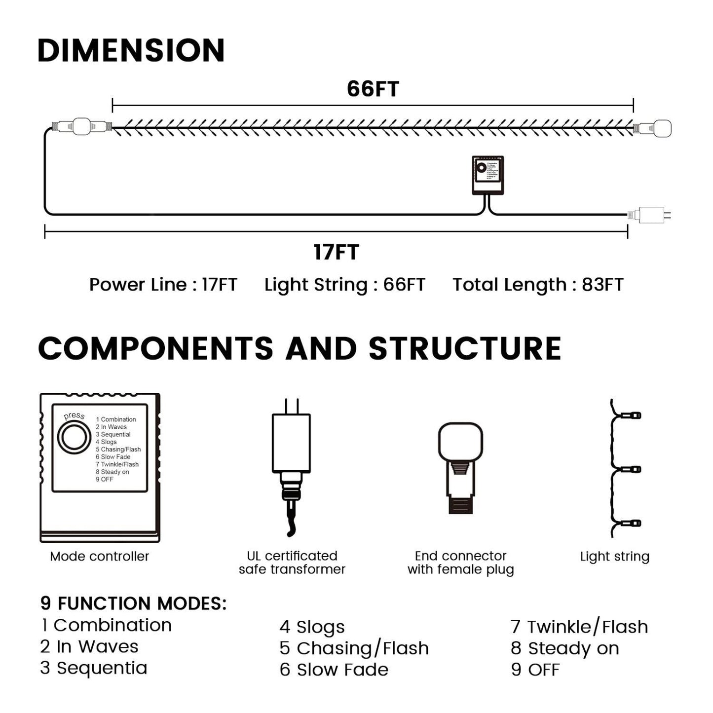 200PCS 66ft LED Fairy String Lights – 8 Modes for Indoor & Outdoor Holiday, Wedding, & Party Décor