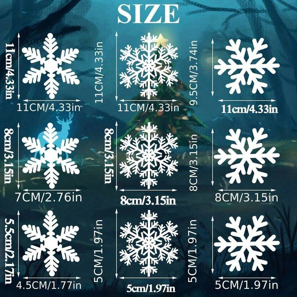 135PCS Christmas Window Clings – Snowflake & Holiday Decals for Windows, Parties & Home Déc