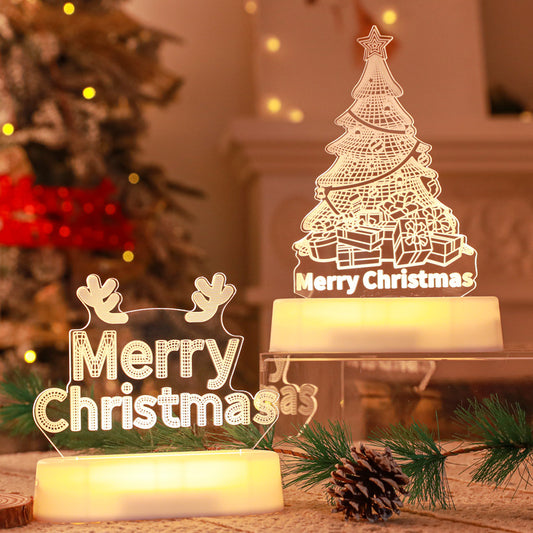 Decorative Christmas lights with 'Merry Christmas' text and a Christmas tree design, set against a festive background.