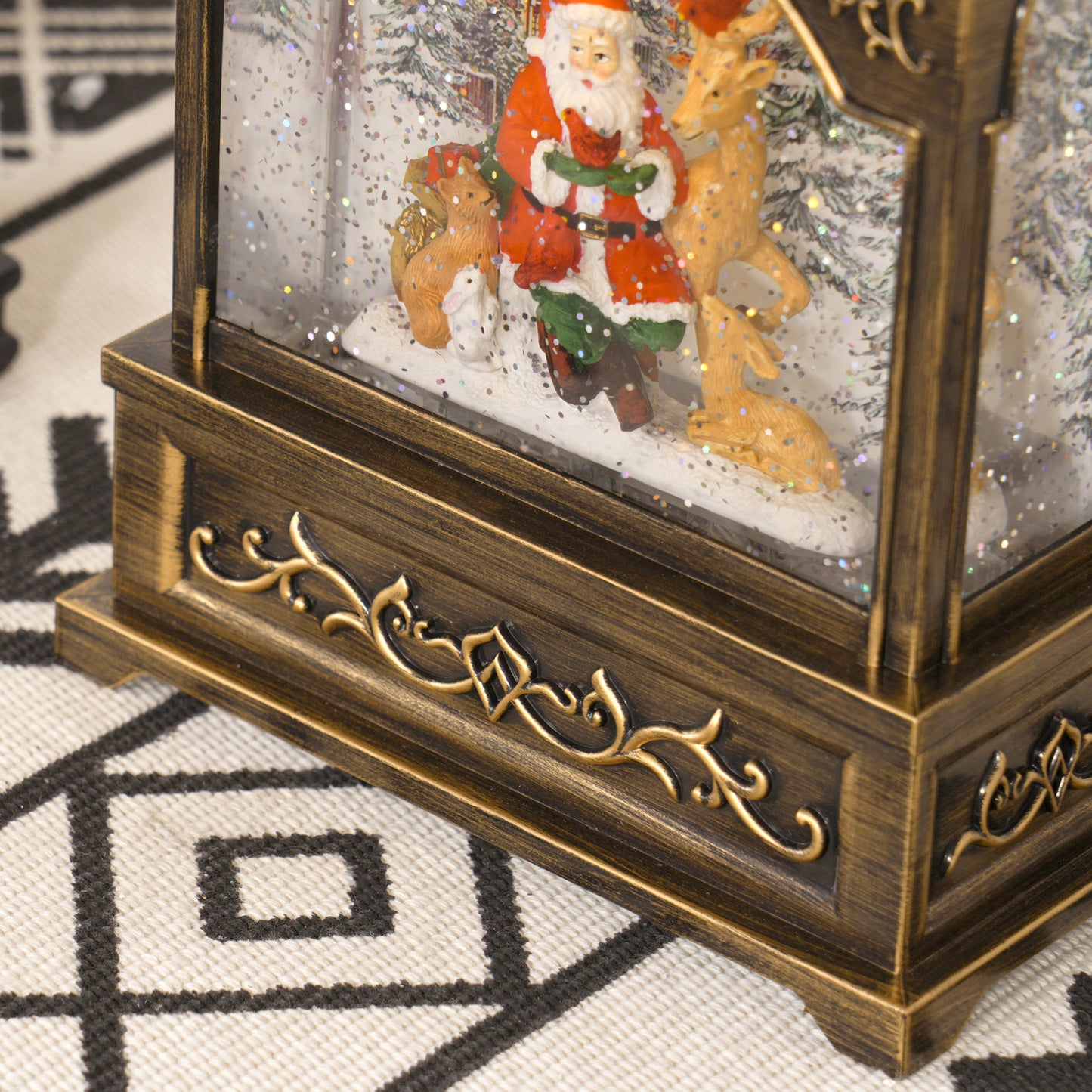 Musical Christmas Snow Globe with Santa & Reindeer – LED Lighted Holiday Decoration