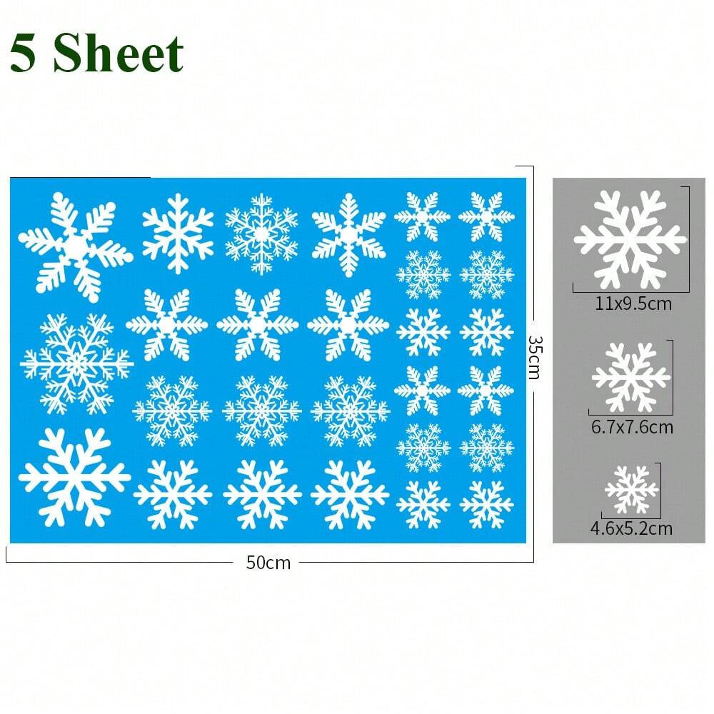 135PCS Christmas Window Clings – Snowflake & Holiday Decals for Windows, Parties & Home Déc